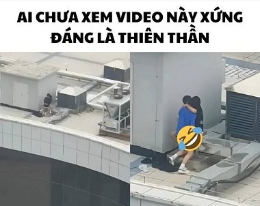 Quay lén đôi trai gái miệt mài chơi nhau trên sân thượng không màng xung quanh